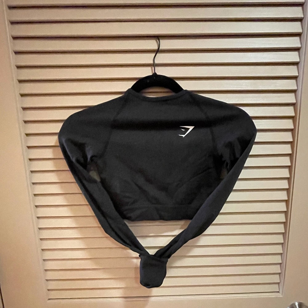 Gymshark Vital Seamless Long Sleeve Crop Black - Xsmall